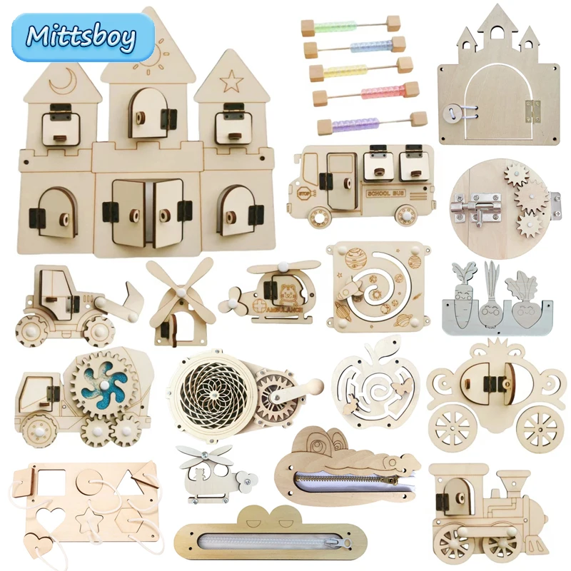 Montessori ocupado placa diy a - Montessori Wooden Busy Board Toddler avaliação e preço